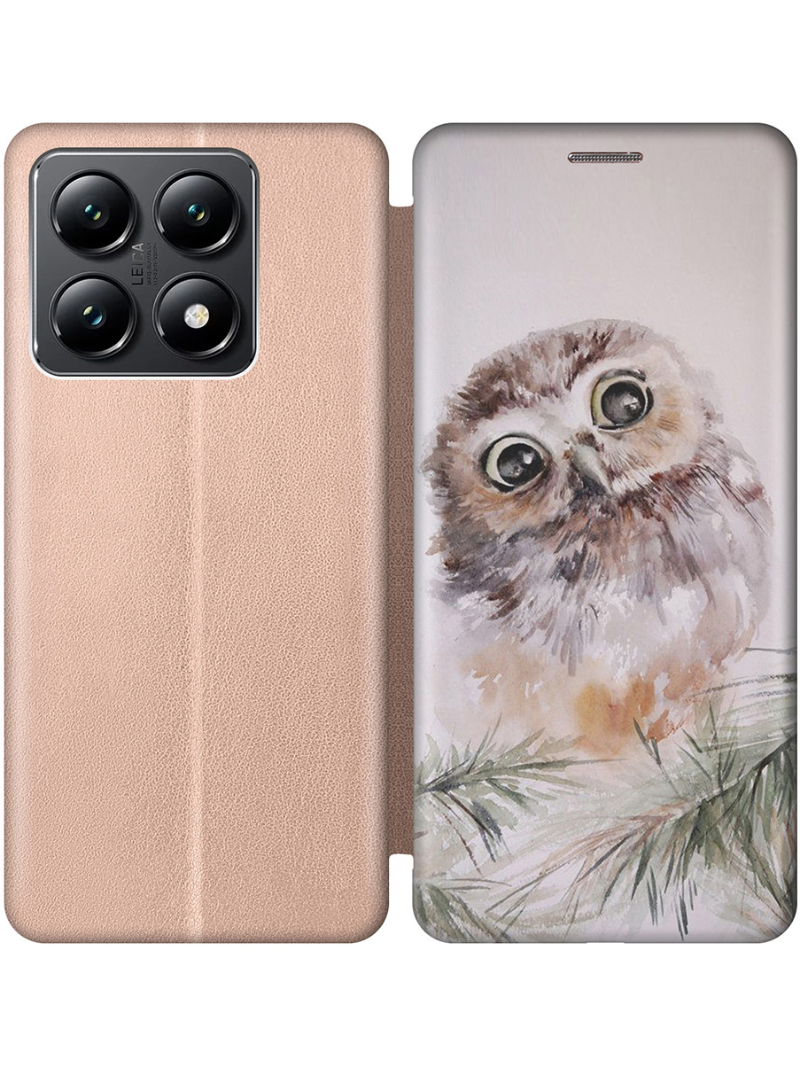 

Чехол-книжка на Xiaomi 14T с принтом "Совенок" золотой, Золотистый;зеленый;коричневый;серый, 785978412