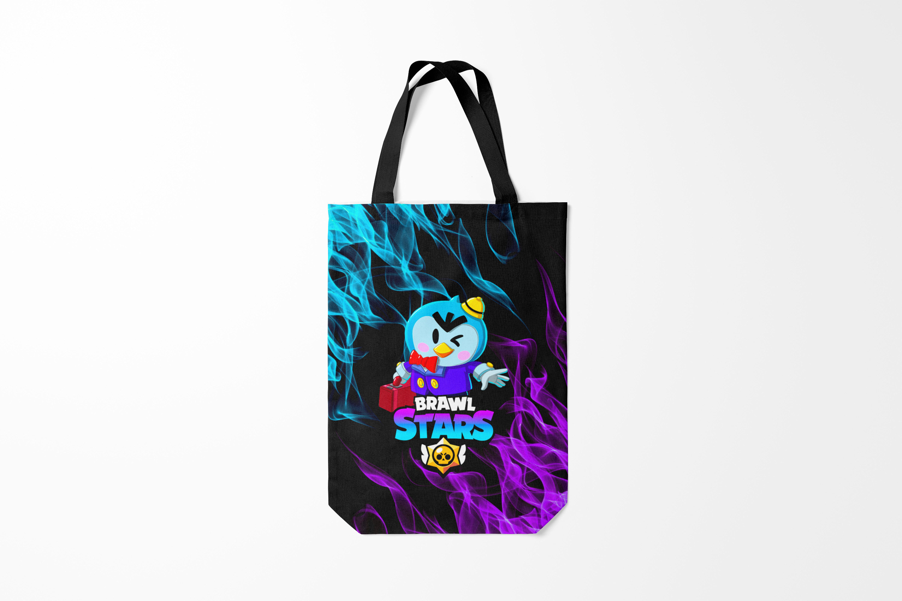 

Сумка шoппер унисекс Burnettie Brawl Stars MR.P, черный; голубой, Brawl Stars MR.P