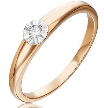 

Кольцо из красного золота с бриллиантом р. 17 PLATINA jewelry 01-1510-00-101-1110-30, 01-1510-00-101-1110-30