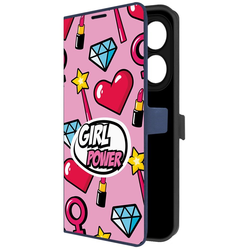 

Чехол-книжка Krutoff Eco Book для INFINIX Smart 8 Girl Power (синий)