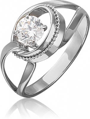 

Кольцо из белого золота с фианитом р. 19 PLATINA jewelry 01-5423-00-501-1120-38, 01-5423-00-501-1120-38