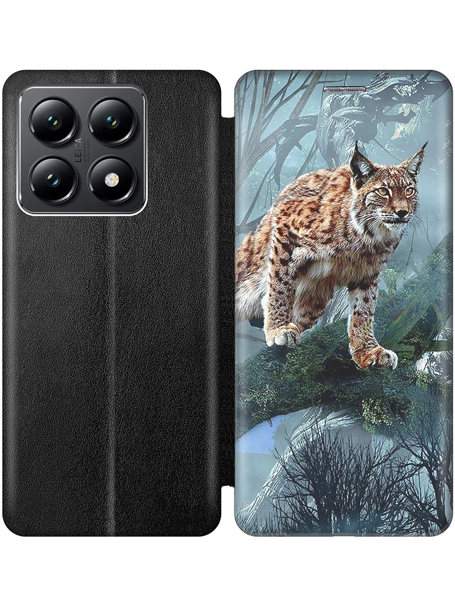 

Чехол-книжка на Xiaomi 14T с принтом "Дикая рысь" черный, Черный;голубой;желтый;оранжевый, 785978413