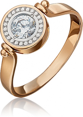 

Кольцо из красного золота с фианитом р. 18 PLATINA jewelry 01-5418-00-501-1110-38, 01-5418-00-501-1110-38