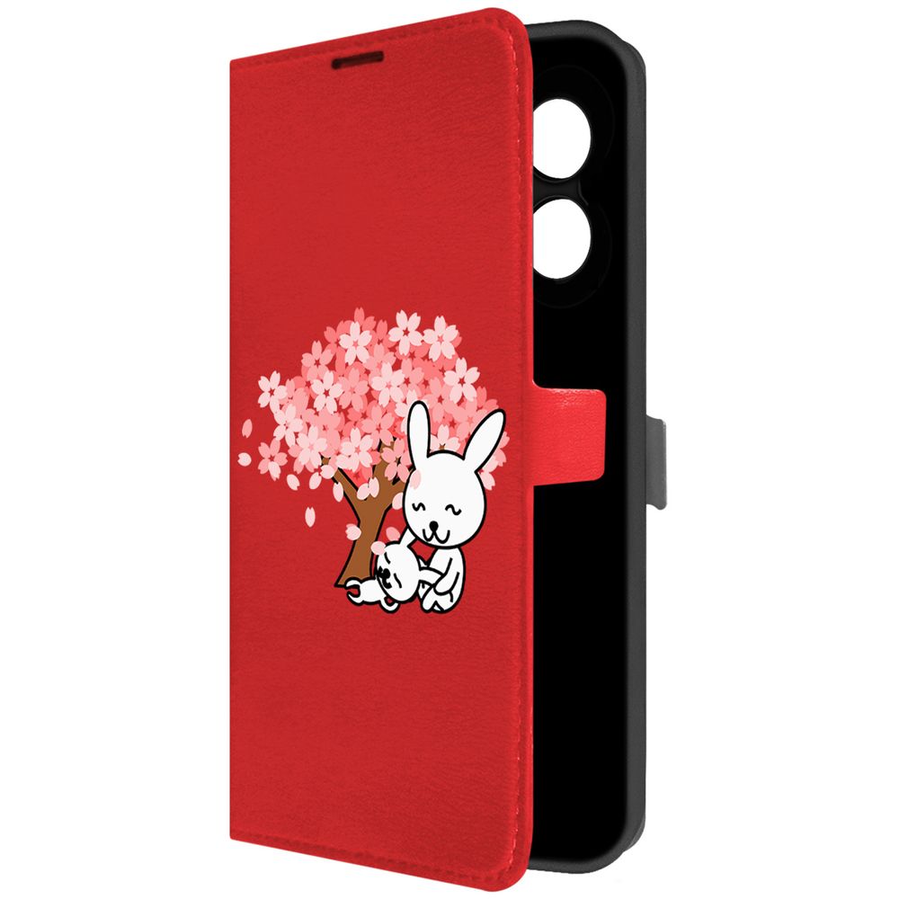 

Чехол-книжка Krutoff Eco Book для Oppo A18 Кролики (красный)