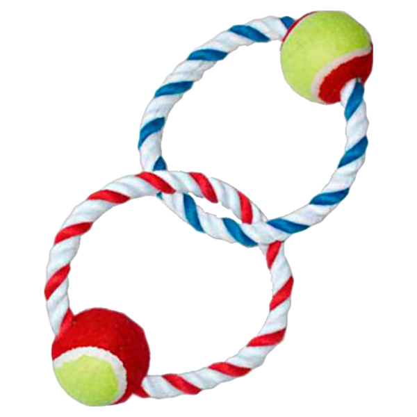 

Игрушка для собак Buddy апорт веревочный кольца с мячами, 34см