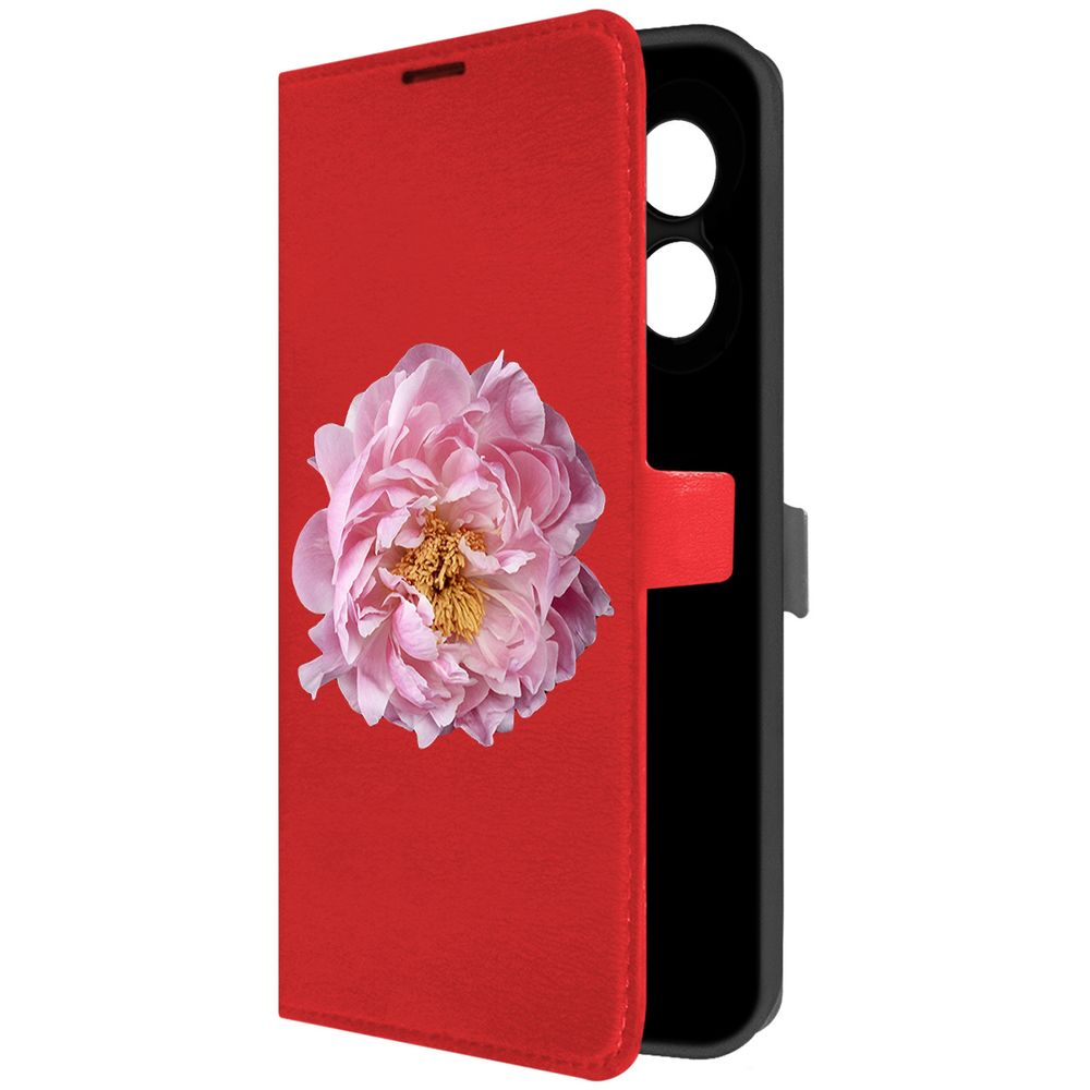 

Чехол-книжка Krutoff Eco Book для Oppo A18 Розовый пион (красный)