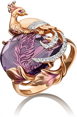 

Кольцо из золота р. 17,5 PLATINA jewelry 01-5393-00-225-1110-46, аметист\топаз, 01-5393-00-225-1110-46