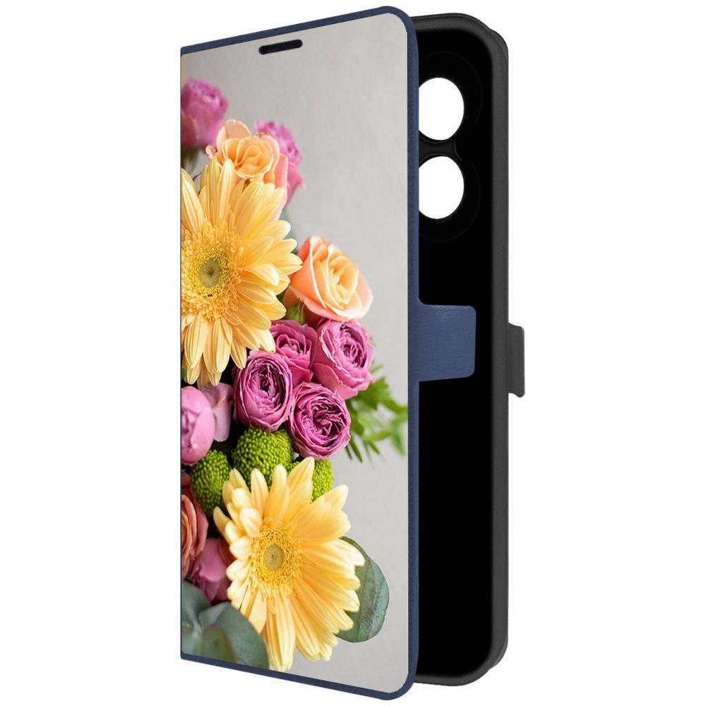 

Чехол-книжка Krutoff Eco Book для Oppo A18 Букет (синий)