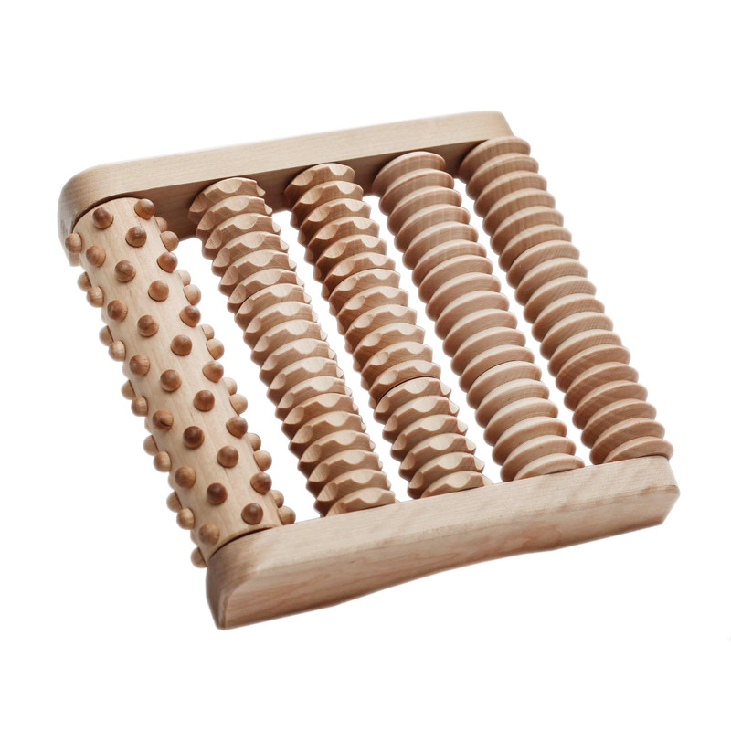 фото Массажёр для ног «барабаны», деревянный, 5 комбинированных рядов sima-land