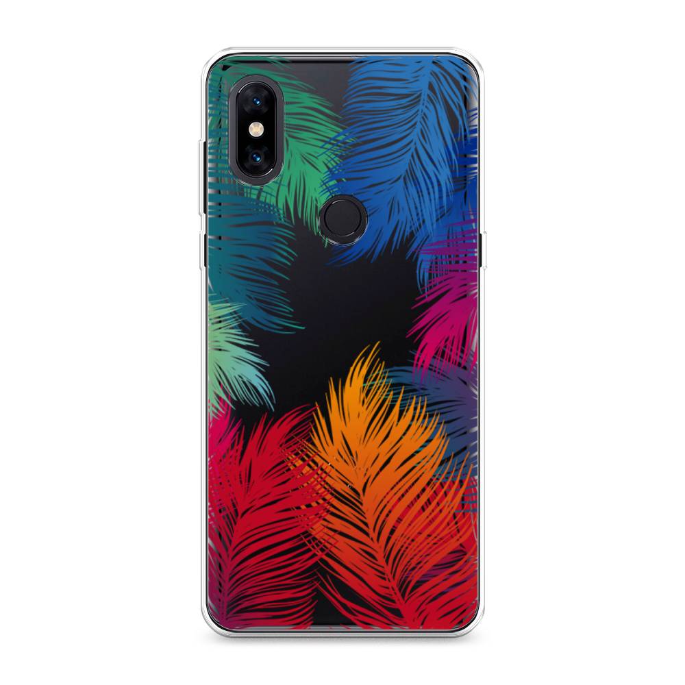 фото Силиконовый чехол "рамка из перьев" на xiaomi mi mix 3 awog