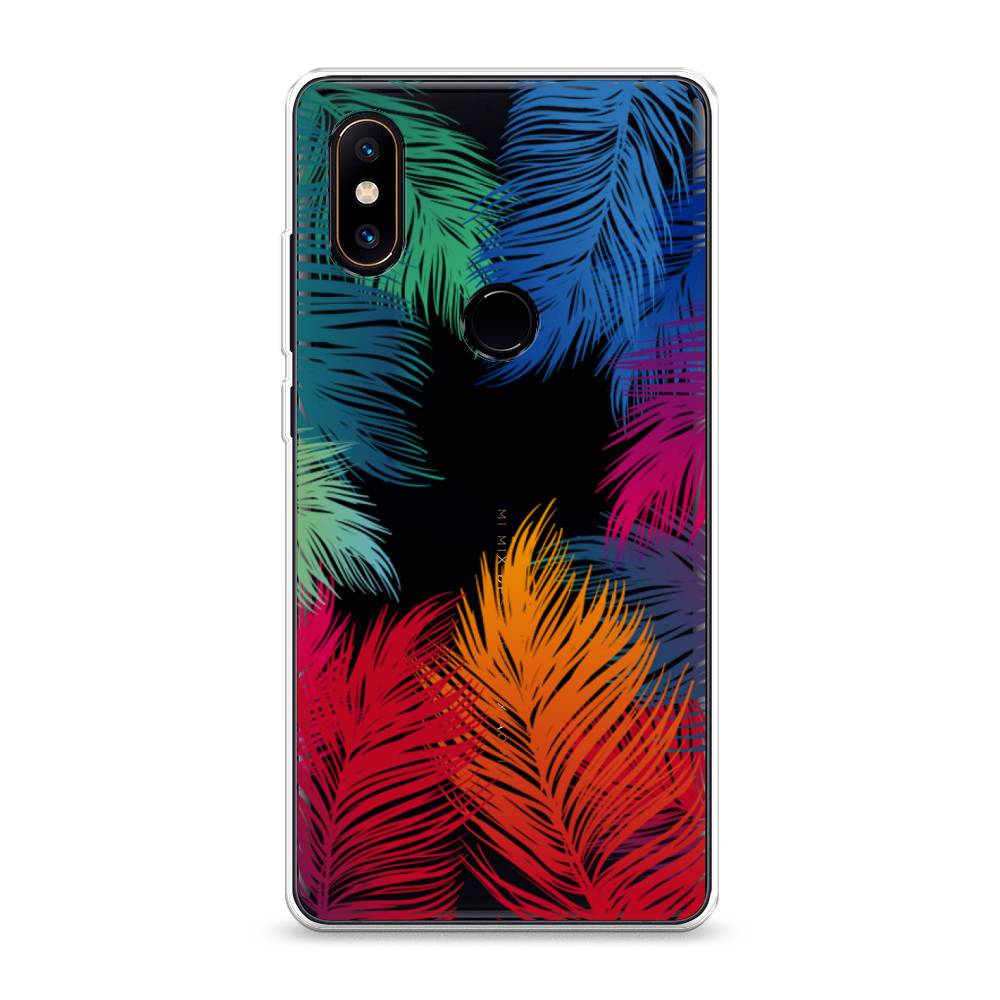 фото Силиконовый чехол "рамка из перьев" на xiaomi mi mix 2s awog