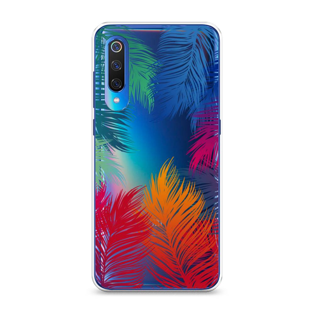 фото Силиконовый чехол "рамка из перьев" на xiaomi mi 9 awog