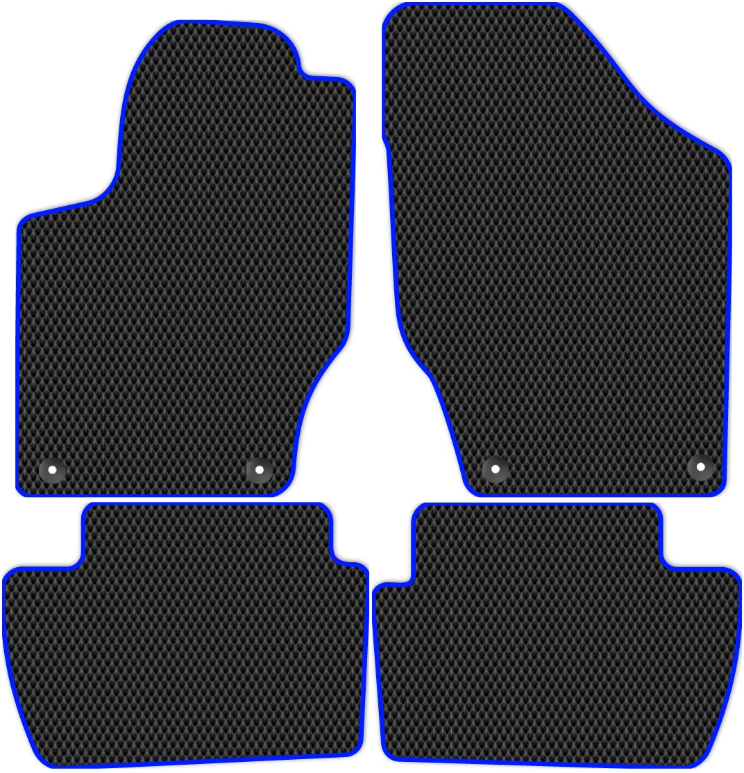 

Коврики ЭВА в салон для Peugeot 308 1 (4A/C) 2007 - 2014, 4 шт. черный, синий кант, 3906-S4Y-H