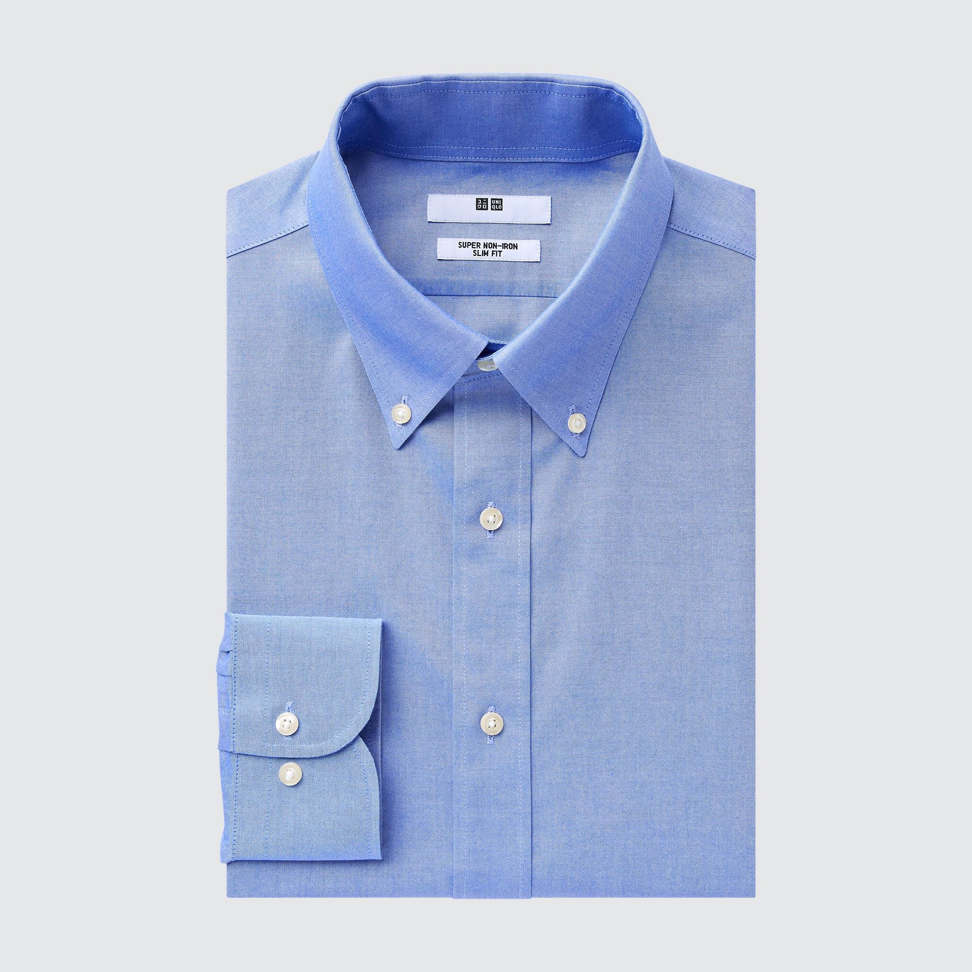 Рубашка мужская UNIQLO 448300COL64 синяя 2XS (доставка из-за рубежа)