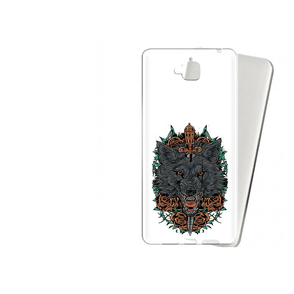 

Чехол MyPads Tocco для Huawei Enjoy 5 красивый злой волк (PT24942.37.409), Прозрачный, Tocco