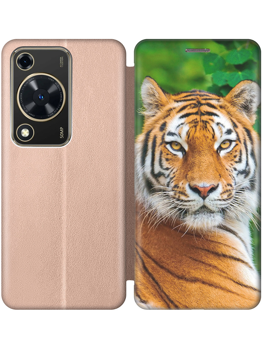 

Чехол-книжка на Huawei nova Y72 с принтом "Портрет тигра" золотой, Золотистый;зеленый;оранжевый;черный, 785977813