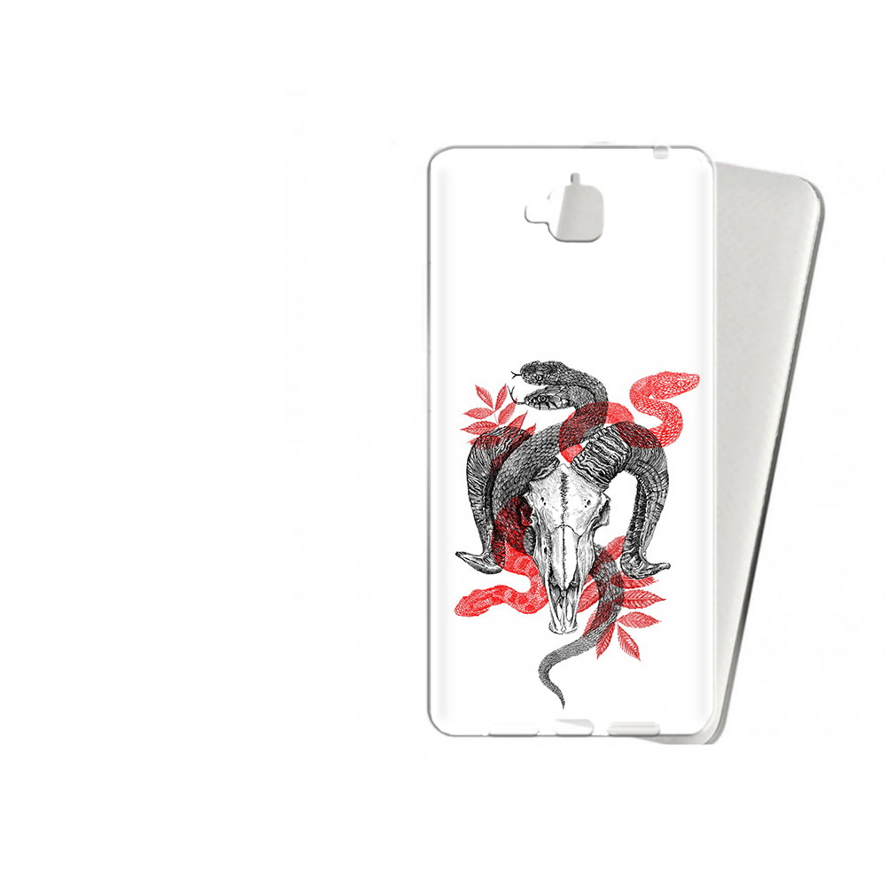 

Чехол MyPads Tocco для Huawei Enjoy 5 змея в черепе рисунок (PT24942.37.365), Прозрачный, Tocco