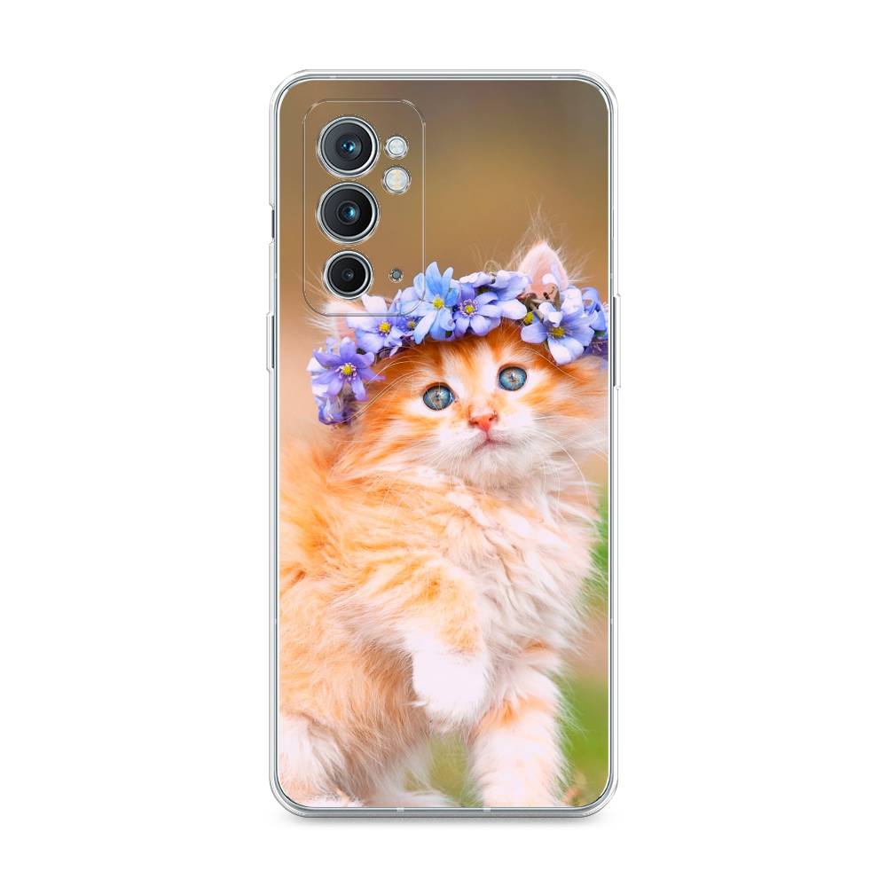 

Чехол Awog на OnePlus 9RT / ВанПлас 9RT "Рыжий кот в венке", Коричневый;синий, 152050-1