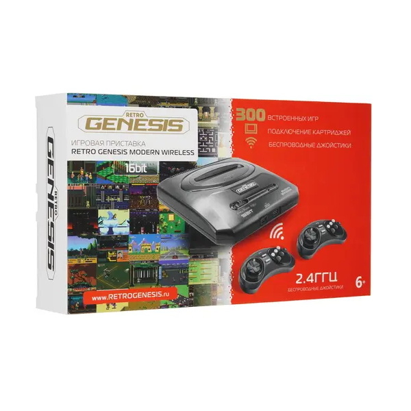 

Приставка 16bit Retro Genesis Modern Wireless, 300 игр, Черный, Modern Wireless