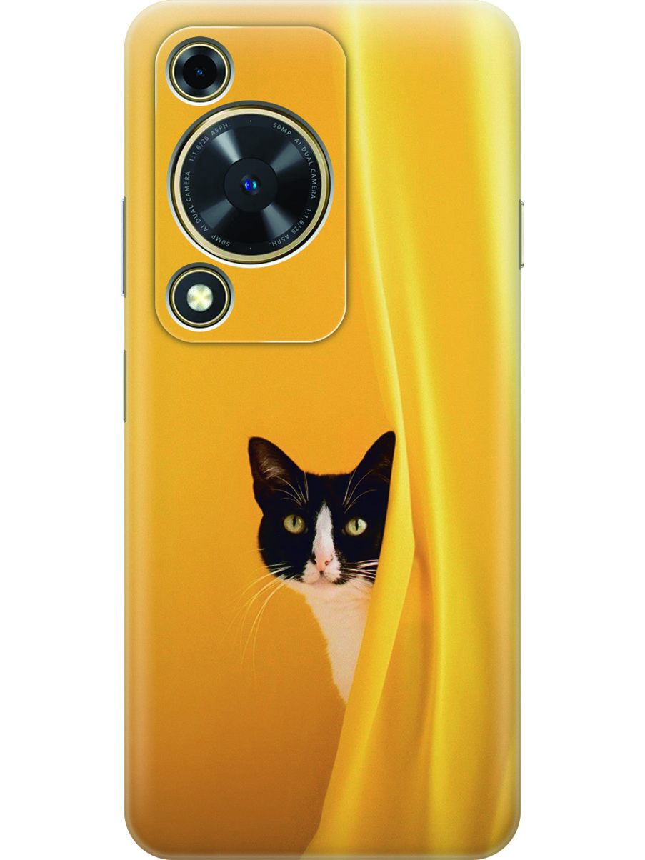 

Силиконовый чехол на Huawei nova Y72 с принтом "Выглядывающий котик", Прозрачный;белый;желтый;черный, 785977812