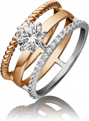 

Кольцо из золота р.  PLATINA jewelry 01-5380-00-501-1111-38, фианит, 01-5380-00-501-1111-38