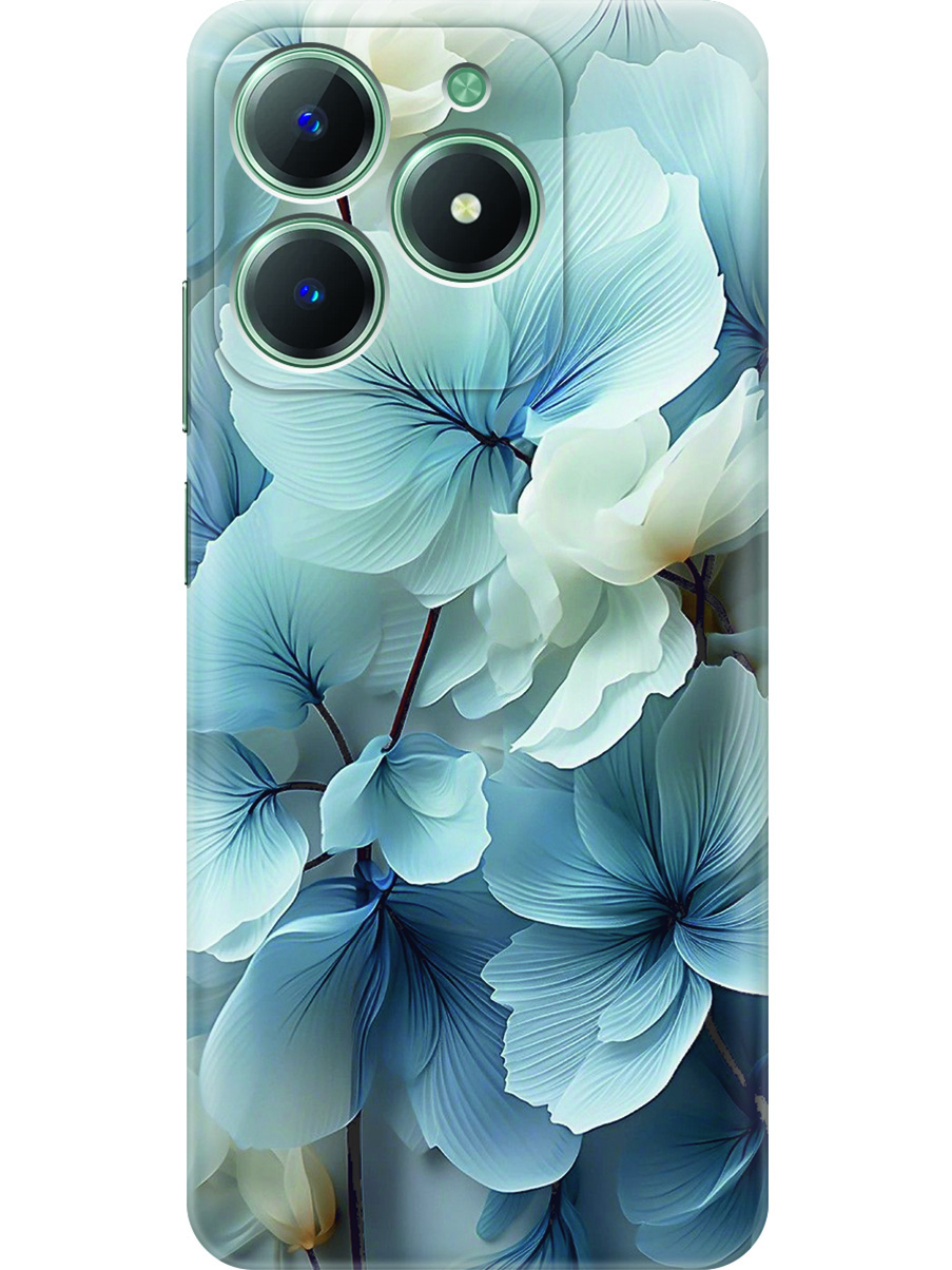 

Силиконовый чехол на Realme C61 / C63 с принтом "Бежево-голубые цветы", Прозрачный;бежевый;голубой, 785979622