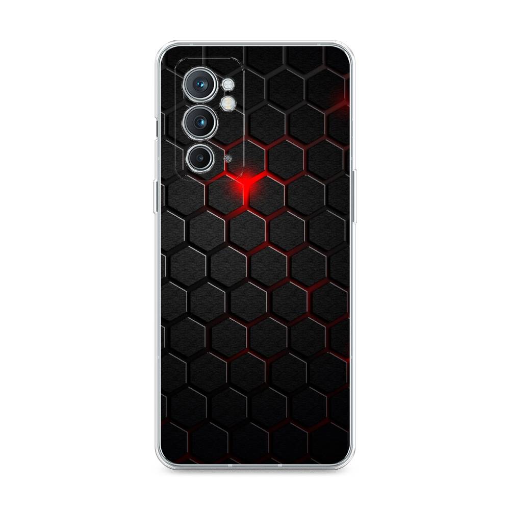 фото Чехол awog "фон соты красные" для oneplus 9rt