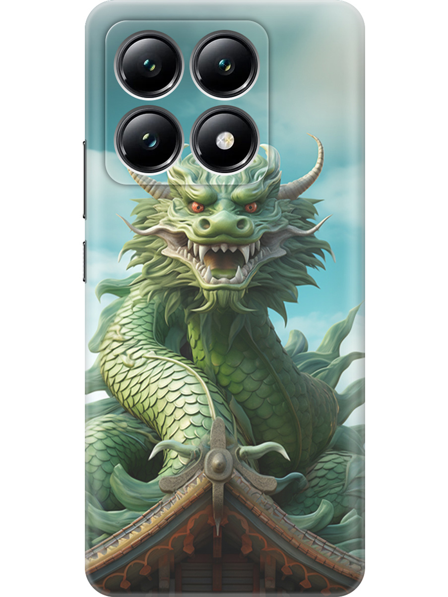 

Силиконовый чехол на Xiaomi 14T с принтом "Зеленый дракон", Прозрачный;голубой;зеленый, 785978412