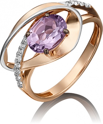 

Кольцо из золота р.  PLATINA jewelry 01-5330-00-225-1110-57, аметист\топаз, 01-5330-00-225-1110-57