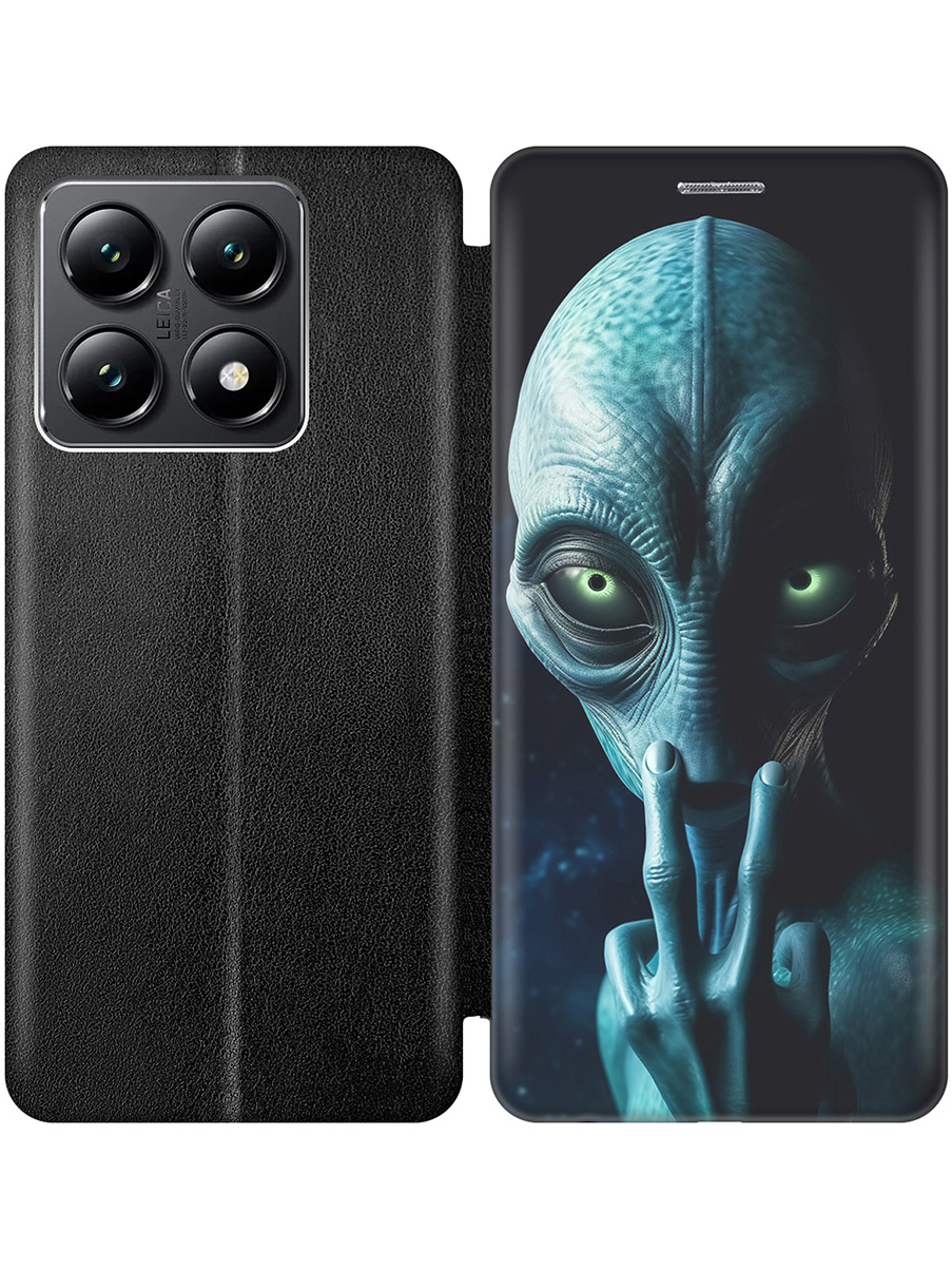 

Чехол-книжка на Xiaomi 14T с принтом "Я слежу за тобой" черный, Черный;синий, 785978413