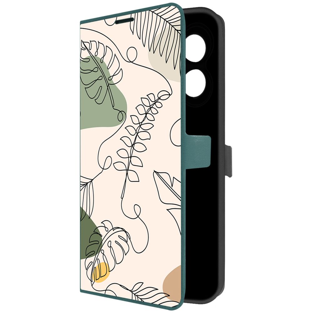 

Чехол-книжка Krutoff Eco Book для Oppo A18 Линия весны (зелёный опал), Зеленый