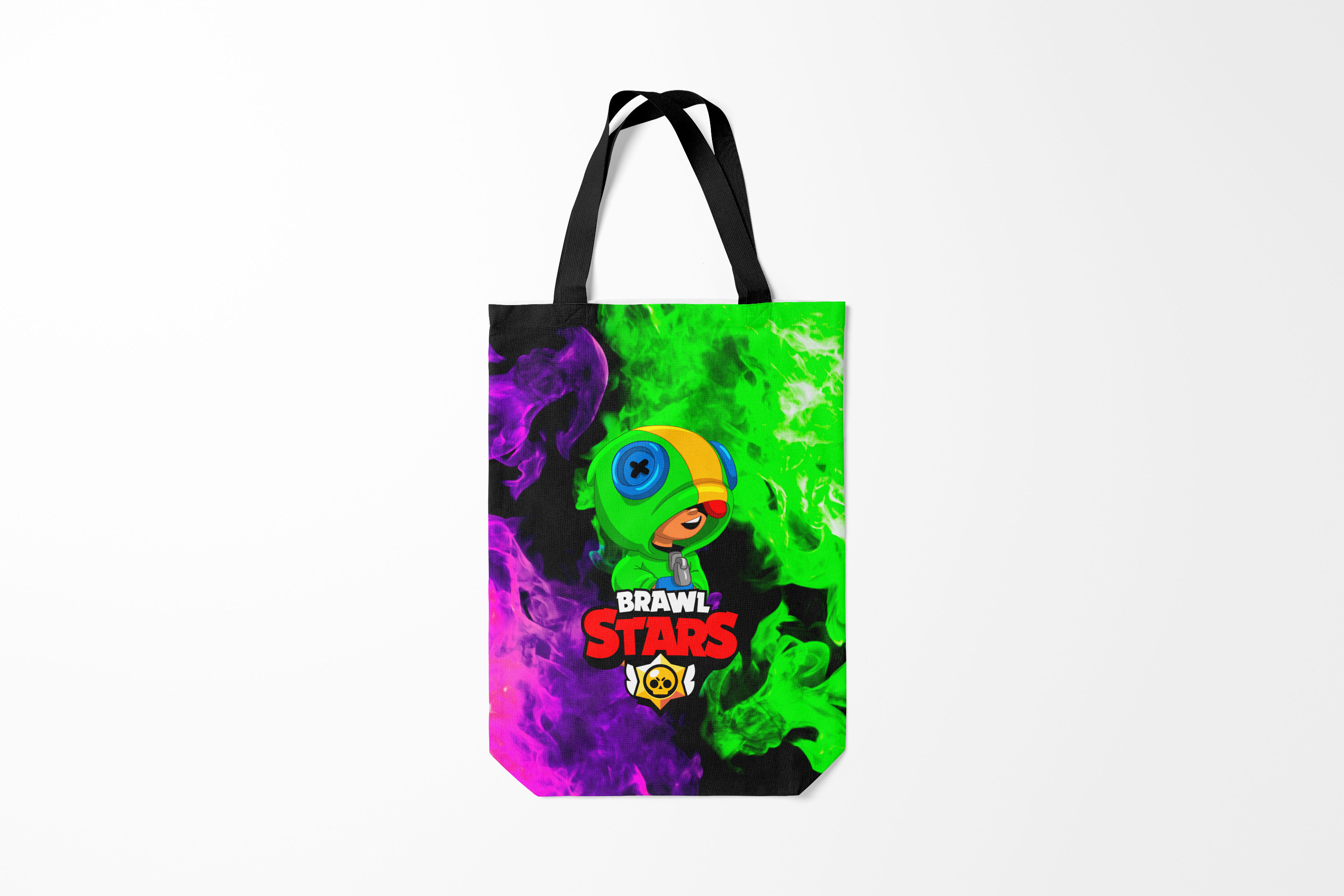 

Сумка шoппер унисекс Burnettie Brawl Stars LEON ЛЕОН, черный, Brawl Stars LEON ЛЕОН
