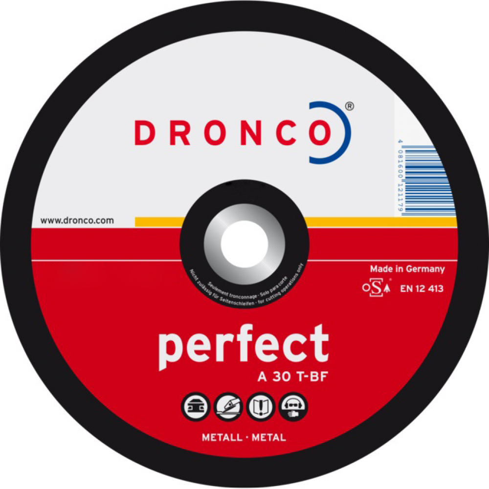 DRONCO Шлифовальный диск по металлу Perfect A30T 230x6x22,23 3236041100