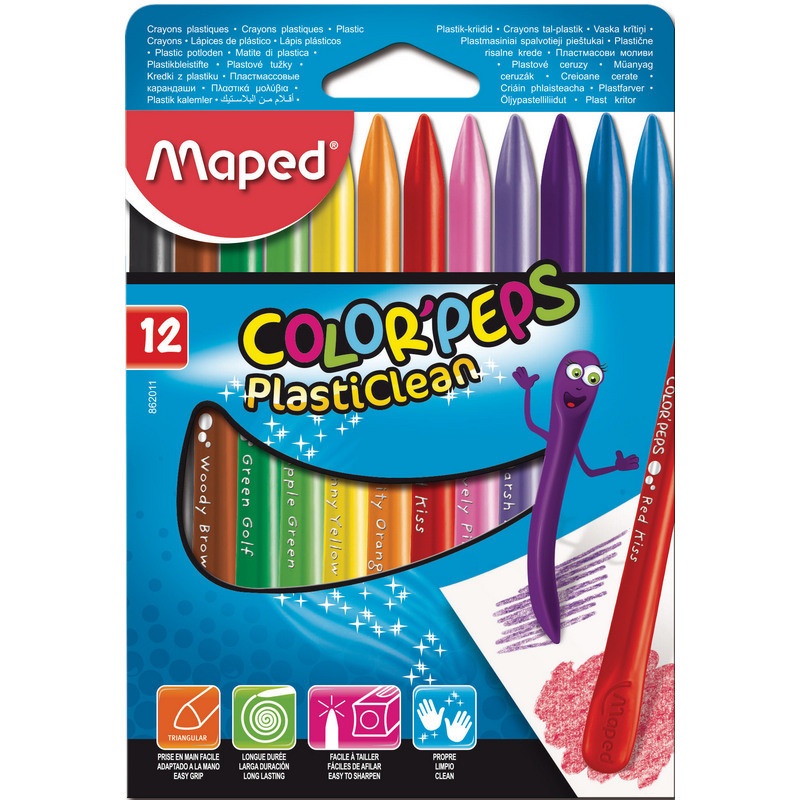 Мел Maped Color Peps Plasticlean, 12 цветов