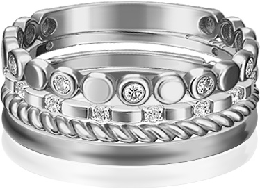 

Кольцо наборное из белого золота р.  PLATINA jewelry 13-0005-00-401-1120-48, фианит, 13-0005-00-401-1120-48
