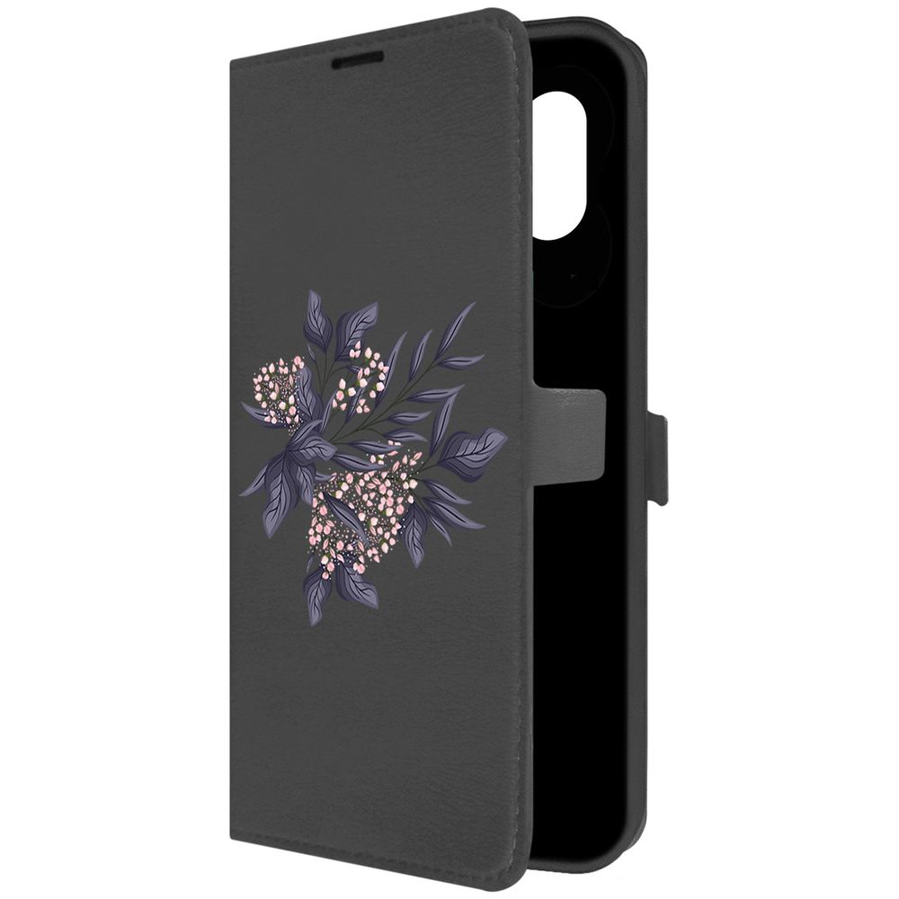 

Чехол-книжка Krutoff Eco Book для Samsung Galaxy M04 (M045) Розовые бутоны (черный)