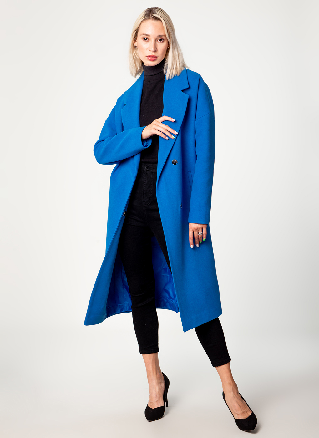 Пальто женское Giulia Rosetti 56204 голубое 40 RU