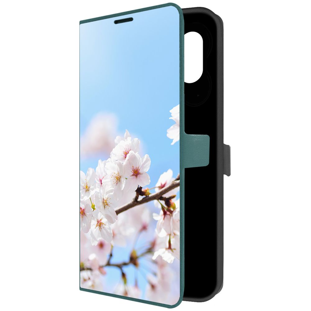 Чехол-книжка Krutoff Eco Book для Samsung Galaxy M04 (M045) Цветение (зелёный опал)