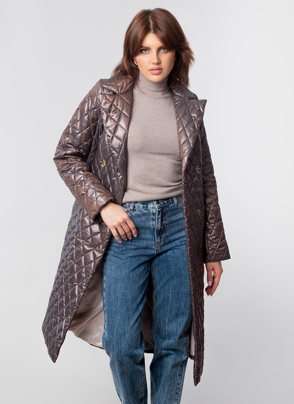 

Пальто женское GallaLady 60038 коричневое 50 RU, 60038