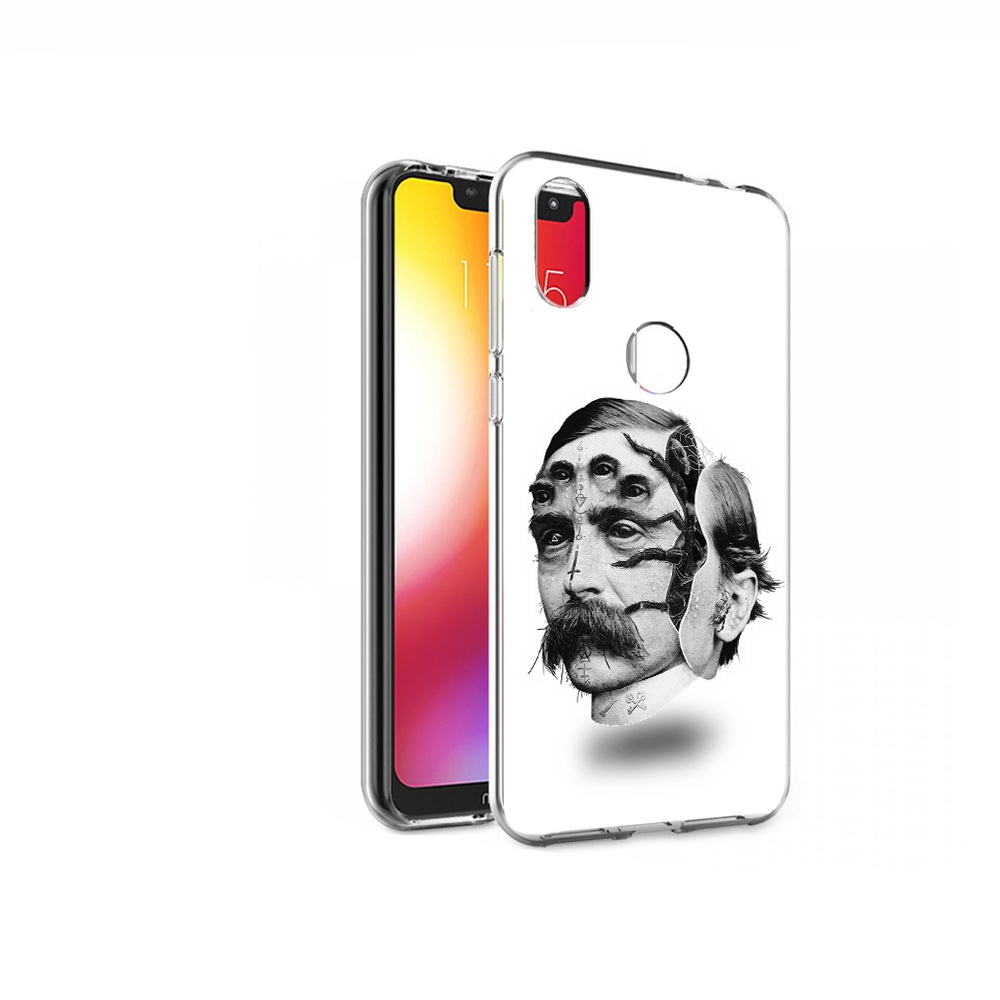 

Чехол MyPads Tocco для Motorola One страшное лицо мужчины (PT126881.369.629), Прозрачный, Tocco