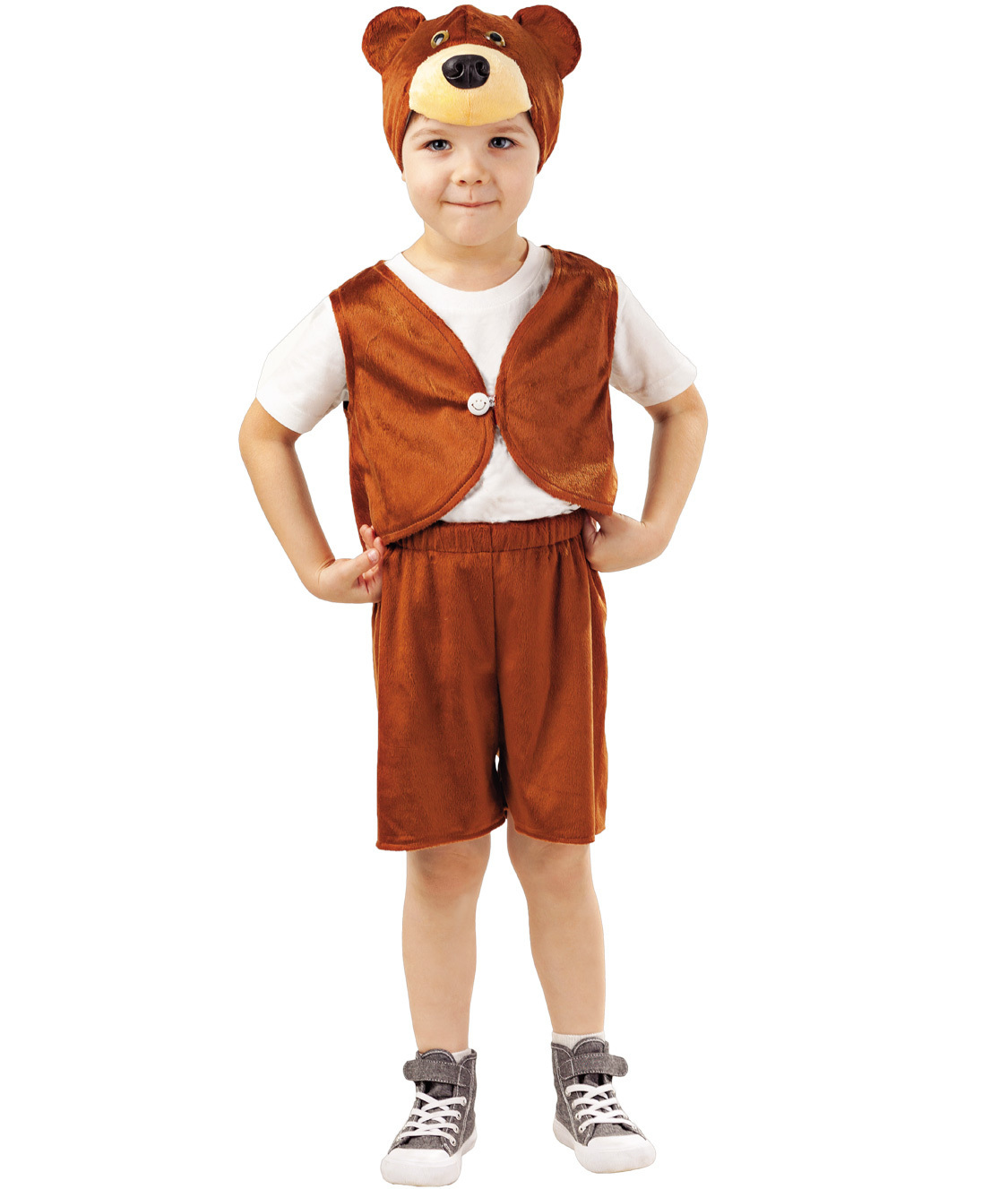Карнавальный костюм Пуговка 4012 к-18 коричневый, 98 пуговка карнавальный костюм яблоко веселая полянка