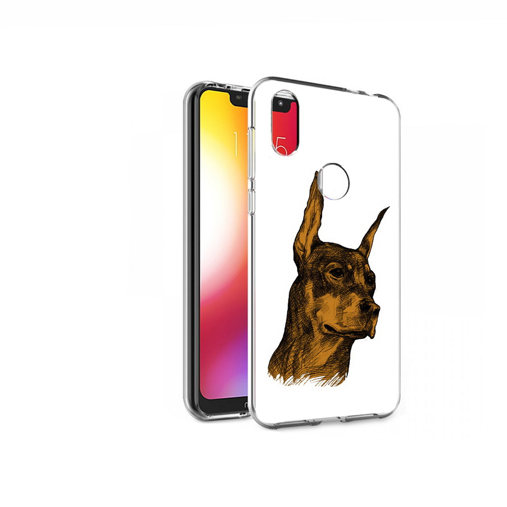 

Чехол MyPads Tocco для Motorola One скетч доберман (PT126881.369.605), Прозрачный, Tocco