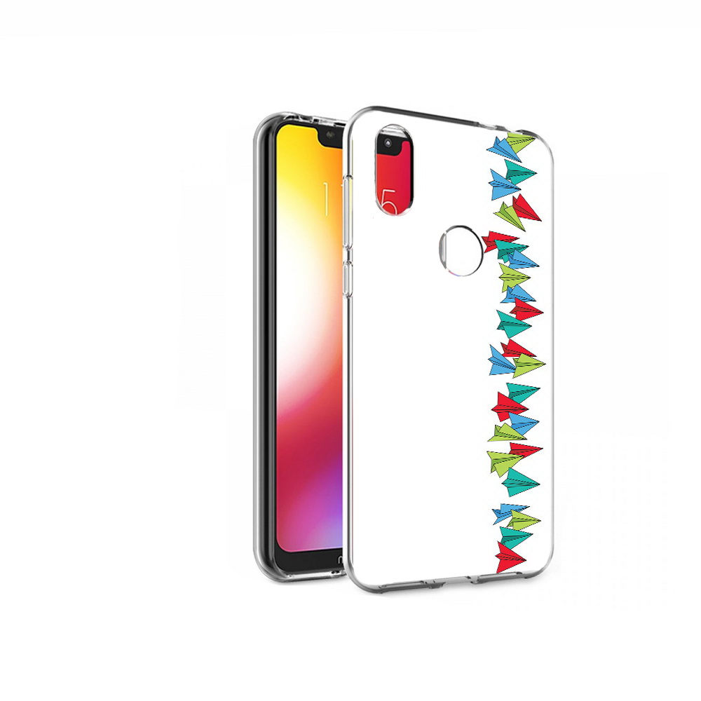

Чехол MyPads Tocco для Motorola One самолетики из листочков (PT126881.369.593), Прозрачный, Tocco