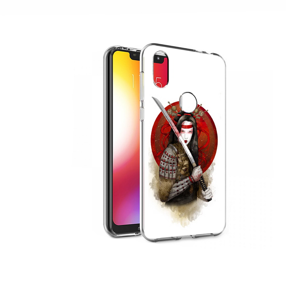 

Чехол MyPads Tocco для Motorola One рисованная девушка с катаной (PT126881.369.580), Прозрачный, Tocco