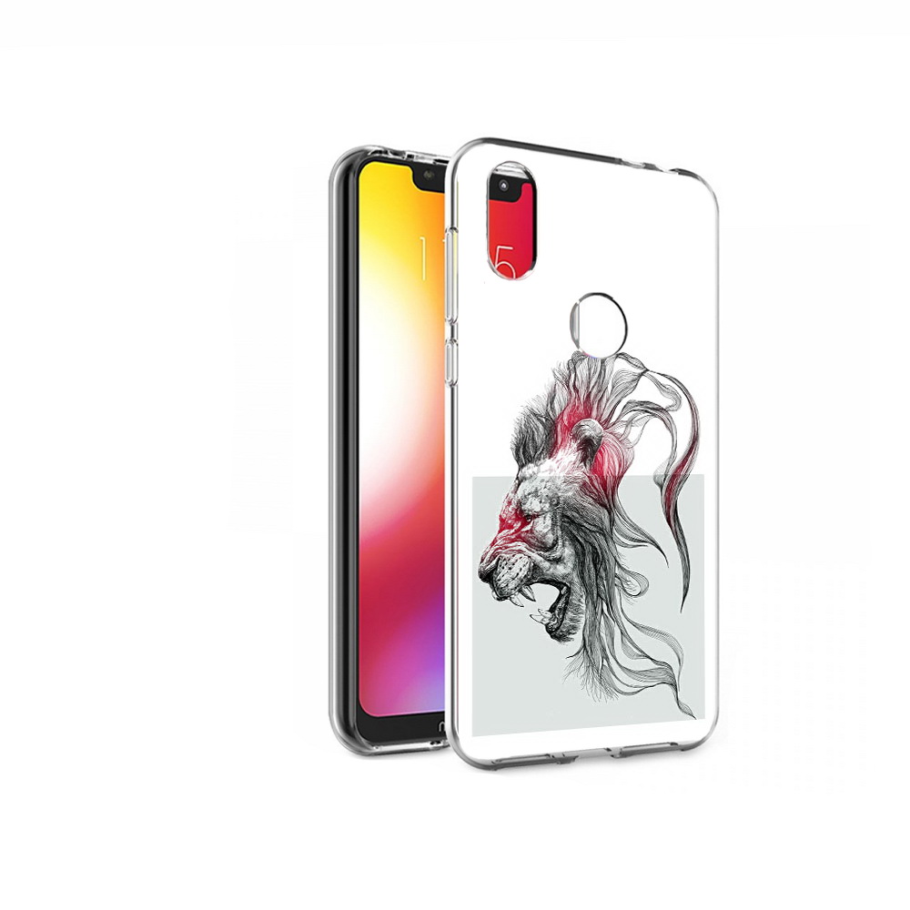 

Чехол MyPads Tocco для Motorola One разъяренный лев (PT126881.369.576), Прозрачный, Tocco