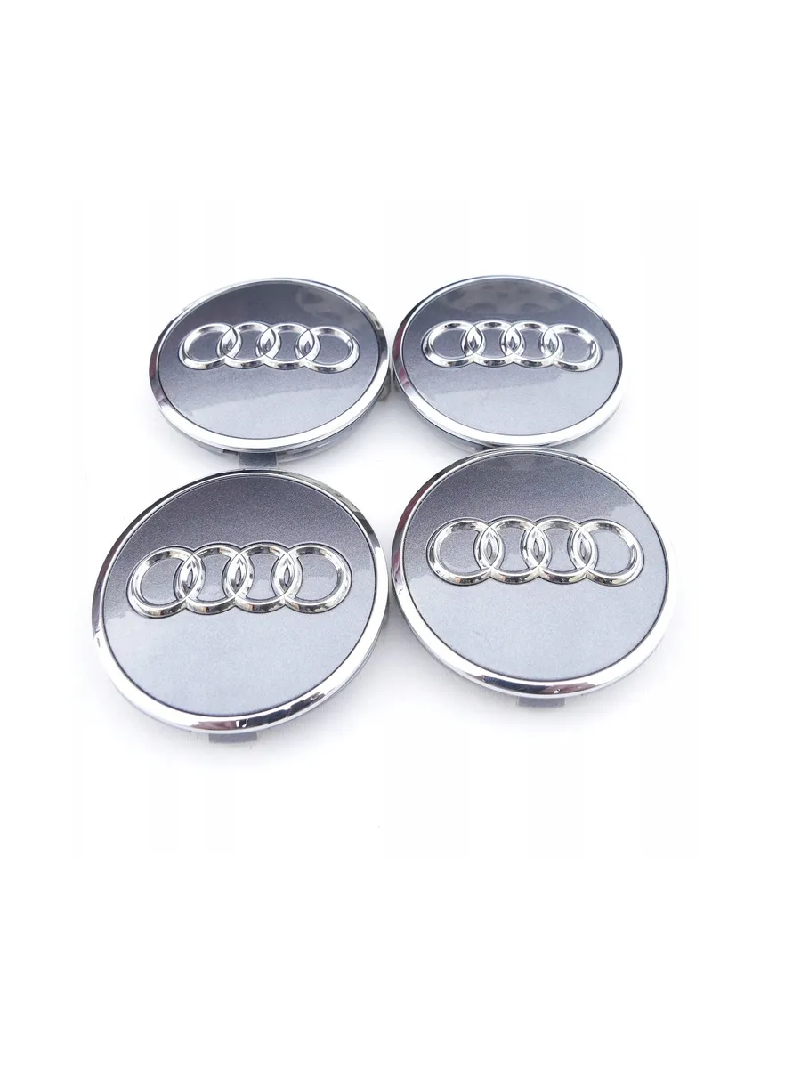 фото Заглушки диска ауди/колпачки диска audi , 77/68 мм (комплект 4 шт) 4l0 601 170 серый/хром vs-garage