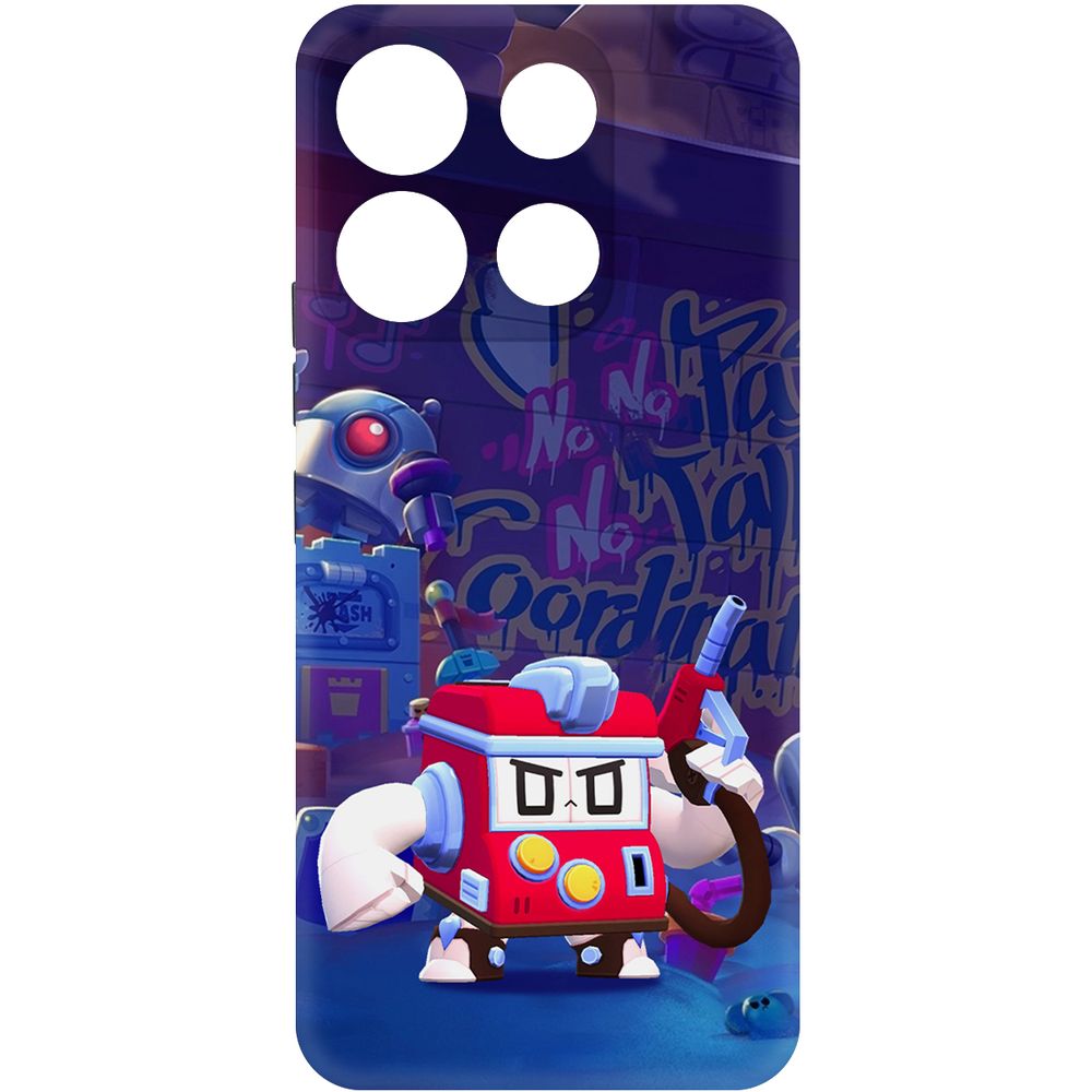 

Чехол-накладка Krutoff Soft Case Brawl Stars - V8-БИТ для Itel A60s черный