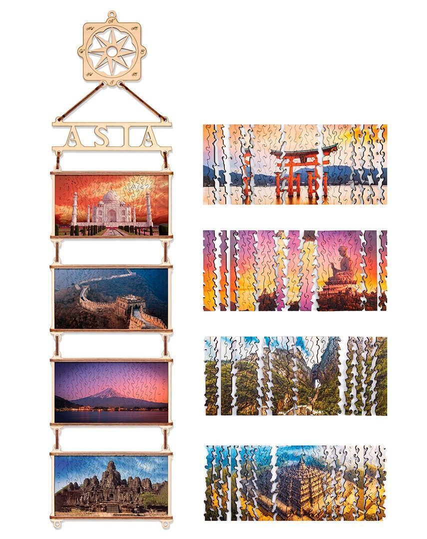 

Пазлы Eco Wood Art двусторонний EWA Азия дерево 70x18 см epuz-asia, Деревянный пазл, двусторонний EWA Карта мира. Азия (70x18 см)