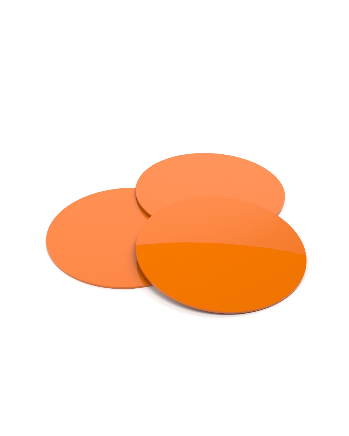 Оргстекло оранжевое 3 мм, круг 15 см, 3 шт.