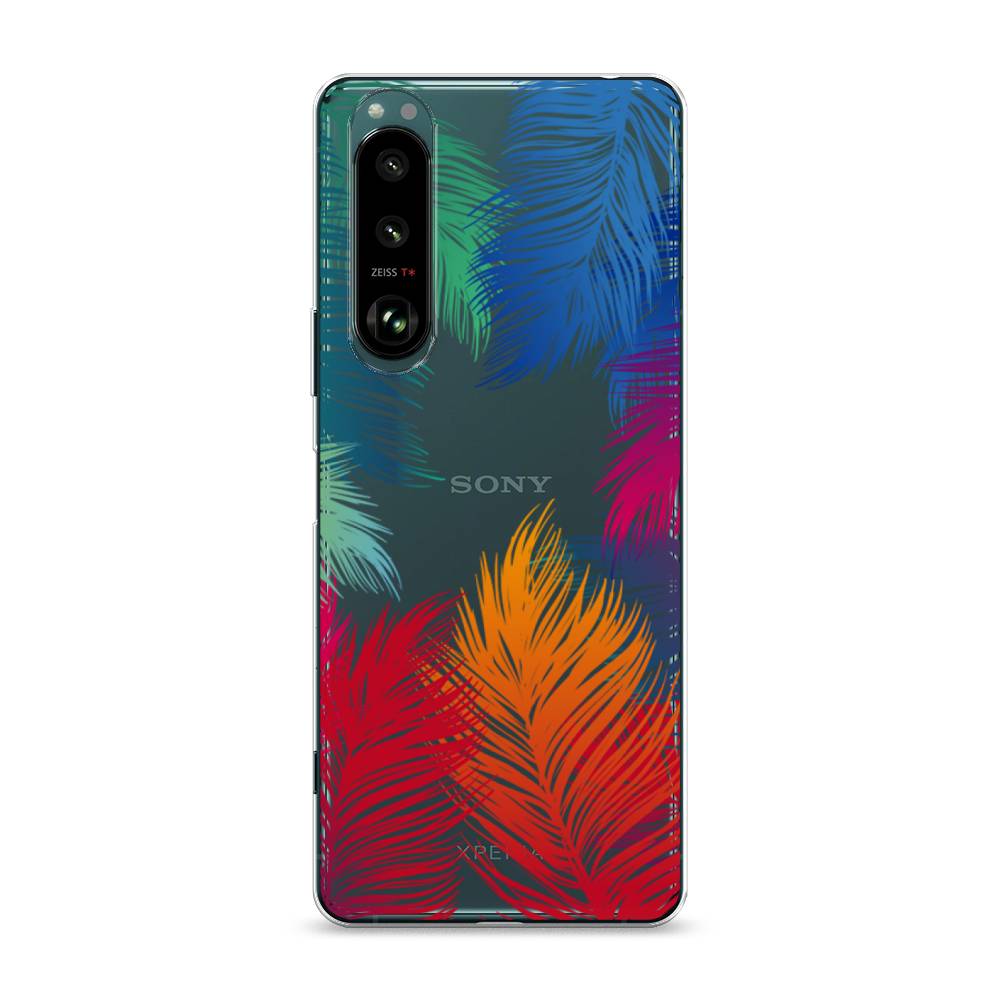 фото Силиконовый чехол "рамка из перьев" на sony xperia 1 iii awog